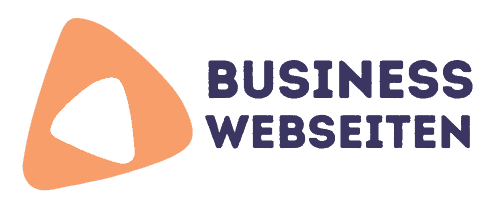 Business Webseiten Logo mit orangem Dreieck